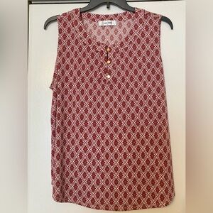 Jones Studio Burgundy Geometric Sleeveless Top - NWOT